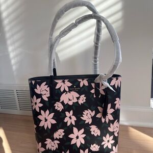 Kate Spade Black and Pink Floral Tote